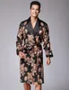 Män Robe 2018 Våren Ny Kimono Badrock Gown Faux Silk Robes Långärmad Hem Kläder Man Snewear Bad Geisha L XL XXL