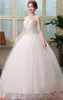 Luxury Crystals Sleeveless Sweetheart Appliques Strapless Ball Gowns Wedding Dresses Rhinestones Lace-up Back Wedding Gown HKJ105