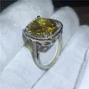 Marca de Jóias anéis de aniversário corte oval 10ct 5A Zircon Cz Ouro Branco Filled Anel de noivado casamento banda para as mulheres Nupcial