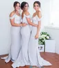 2018 Country Mermaid Bridesmaid Dresses For Weddings Off Shoulder White Lace Appliques Sash Long Backless Maid of Honor Wedding Guest Gowns