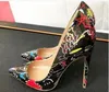 Red lBottom Specia Graffiti Colorful Women Pumps Sexy Stiletto high heels Spring Wedding Party Women Shoes sapato feminino