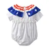 Barnkläder 2018 Nya Stripade Stjärnor Baby Girls Romper Jumpsuit Sommar Toddler Spädbarn Kläder 4 juli One-stycken Outfits Sunsuit