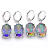 top fashion sale jaquetas femininas fashion lady 925 sterling silver plated colourful for women ellipse zircon earring free