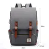 Vintage Canvas Herrens ryggsäck Kvinnor Laptop Ryggsäck Fashion Teenager School Bag Kvinnlig Leisure Male Travel Bag dam216m