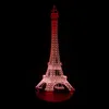 Design de torre Eiffel 3d ilusão lâmpada levou luz noite luz iluminação 7 cor decoração de Natal presente # T56