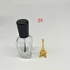 Bouteille de vernis à ongles vide transparente de 15ml avec couvercle de brosse, emballage d'huile à ongles en verre Transparent, conteneurs de laque d'art d'ongle F1275