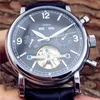 Швейцарский бренд мужской роскошный бизнес -календарь мод и недельная кожа высокого качества мужчина часы Tourbillon Mechanical Watc2755