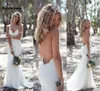 Spring Summer Bohemian Wedding Dresses Sexy Mermaid Spaghetti Straps Floor Length Backless Lace Bridal Gowns