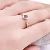 Trébol de cuatro hojas abierto con anillo de diamantes, anillo de trébol de cuatro hojas simple a la moda para mujer, anillo de diamante de acero de titanio para mujer 307h