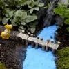 Emulational ponte di legno Figurine decorazione del giardino mini corridoio fata giardino statua in miniatura Moss micro ornamenti paesaggistici