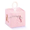 100pcs 5x5x5cm Little Teddy Bear Square Bomboniere Battesimo Party Candy Box Battesimo Baby Shower Kid Birthday Party Package