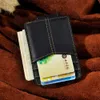 Male Quality Leather Fashion Travel Slim Wallet Front Pocket Magnetic Money Clip Mini Card Case Purse For Men 1017b9866114