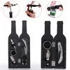 Wine Bottle Corkscrew Opener Set 3pcs 5pcs Bottle-Shaped Holder Bottle Opener Stopper Pourer Kits Accessories Wine Tools OOA5315