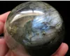 boule de sphère de cristal de quartz naturel labradorite arc-en-ciel bleu feu en mouvement