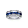 Sz612 TWO RINGS Couple Ring His Hers Stainless Steel Men039s Ring Sapphire 18k Platinum Plated Women039s Wedding Ring1287853
