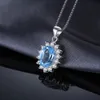 JewelryPalace Princess Diana 2.9ct Natural Blue Topaz Pendenti Solido 925 Sterling Silver Charm Fashion Fine Jewelry per le donne S18101308