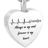 Fashion Heart-shaped Cremation Jewelry On electrocardiogram Always in my heart Memorial Necklace for Ashes Keepsake Pendant