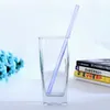 Färgglada kvinnor läpp Skydda glas återanvändbara sugrör värmebeständigt glas dricksstrålar 20cm cocktail tillbehör