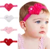 Saint Valentin Shabby Girls Valentines Coeur Fleurs Perle Diamant Glitter Bandeau Nouveau-Né Bébé Hairbow Photo Prop