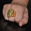 Lujoyce hiphop guldfärg mystiska egyptiska farao ringar rock titan rostfritt stål män ring för vuxna smycken