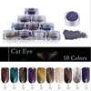 3D œil de chat aimant poudre à ongles 10 couleurs Nail Art aimant paillettes Pigment bricolage décoration des ongles