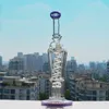 Kopfige Glasbongs Shisa Bubbler mit Spulenperc Wasserleitungen Shishaöl -Bohrinseln zum Rauchen 14 -mm -Gelenk