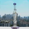 Огрозистые стеклянные бонги бабботер с кальян с катушками Perc Water Tipes Shisha Oil Righs для курения 14 -миллиметровый сустав