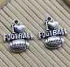 Wholesale 30pcs I LOVE Football Alloy Charms Pendant Retro Jewelry Making DIY Keychain Ancient Silver Pendant For Bracelet Earrings 20*18mm