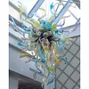 かわいい色の古典的な吹きガラスシャンデリアペンダントランプLEDライトシャンデリアのリビングルームロビー装飾