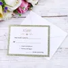 Eleganti carte RSVP Substrato di carta glitter oro champagne con parole stampate Buste avorio da utilizzare insieme con biglietti d'invito9577730