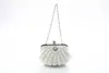 2019 Top Shell Pearls Bridal Hand Bags One Shoulder Clutch Beaded Crystal Formal Evening Party Diner Bags Shell Style Cheap S1980345