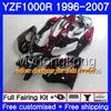 바디 용 YAMAHA YZF1000R 썬더 레이션 02 03 04 05 06 07 실버 블랙 238HM.28 YZF 1000R YZF-1000R 2002 2003 2004 2005 2006 2007 페어링 키트