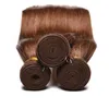 4 braunes menschliches Haar Schuss mit Spitzenverschluss Silky Straight Human Hair Webs mit Spitzenverschluss braunes Haarverlängerung 4pcslot6275289