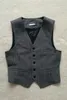 2020 Bescheiden British Gray Trouwbruidegom Vesten Wol Herringbone Tweed Vesten GroomsMen Vest Heren Pak Vest Prom Attire Vest Plus Size