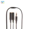 3.5 mm Jack AUX AUDIO CABLE 1 MANNELIJKE NAAR 2 Vrouwelijke Hoofdtelefoon Splitter Y Metal Verlengkabel voor Auto Telefoon Tablet Audiokabel 100pcs / lot