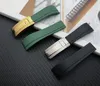 Bracelet de montre en caoutchouc de silicone vert noir de qualité 20mm pour bracelet de rôle GMT OYSTERFLEX Bracelet logo sur