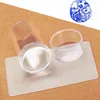 10Pcs Nail Plates Clear Jelly Silicone Nail Art Stamper Scraper with Cap Stamping Template Image Plates Nail Stamp Plate Tool2081373