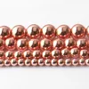 Perles en pierre naturelle de 8 mm en or rose hématite perles rondes en vrac pour la fabrication de bijoux 15 pouces 4/6/8/10 mm bijoux à bricoler soi-même bracelet en pierre naturelle
