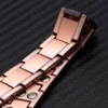 Modny Dark Red Square Chain Pure Copper Bransoletka Zdrowie Władza Biżuteria Bransoletka magnetyczna dla mężczyzn Prezent Moda Akcesoria Ręczne