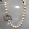 Hot Sell 8-9mm 50 cm Vit naturligt sötvatten Pärlhalsband Micro Inlay Zircon Swan Accessories Fashion Jewelry