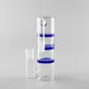 6.5 "Tall 18mm Joint Tre Blue Comb Hookah Glass Ashcatcher för Bongs Röktillbehör Triple Disc Percolators Ash Catcher