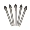 Freeshipping 5PCS / Lot Glass Tile Drill Bits Brocas Marmor Drilling Center Borr Bit Triangle Dremel Keramiska Skärningsverktyg