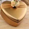 New Hot Selling Metal Candy Boxes Square with Floras Bow Gold Wedding Beautiful Favor Box Gift Box for Guest wedding Supplies Favors