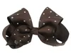 6" Plain Ribbon Bows With Full Rhinestone Covered For Kids Girls Crystal Hair Clips Hairgrip Accessories