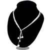 Mode elegante Damen Halskette 925 kleiner Ball Anhänger Langes Halsketten Mulit Kette Silberschild Schmuck liebevolle Geschenk 3605839