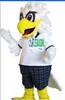 Aangepaste Nieuw Wit Eagle Mascotte Kostuum Voeg een logo toe Volwassen grootte Gratis verzending