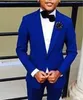 Royal Blue Kids Wedding Suits brudgummen Tuxedos Två stycken hackade LAPEL Flower Boys Children Party Sacka Jacketpanttie5570924