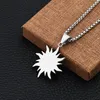 Fashion Hip Hop Jewelry Sun Pendant Necklaces Men Women 18k Gold Plated 70cm Long Chain Stainless Steel Design Necklace for Gifts4568595