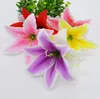 13 cm Konstgjorda Lily Blommor 100 st / Lot Silk Blomma Modellering Lily DIY Wedding House Party Decoration Scrapbooking Crafts