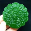 Nowy Naturalny Jade Chiny Zielony Jade Wisiorek Naszyjnik Amulet Lucky The Peacock Statua Kolekcja Letnie Ozdoby Kamień Naturalny